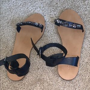 J. Crew jewel flat sandals